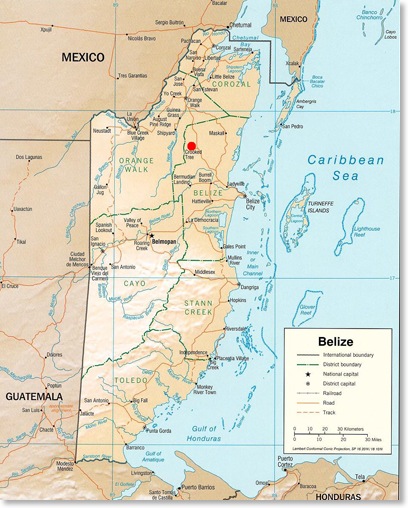 Belize Map Crooek Tree Natural Park